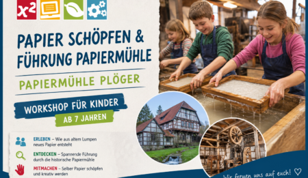 Papier schöpfen in der Papiermühle Plöger