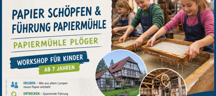 Papier schöpfen in der Papiermühle Plöger